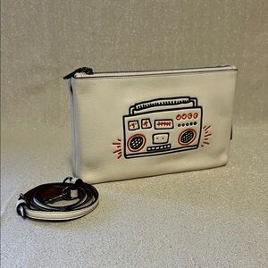 Coach x Keith Haring Boombox Crossbody Bag, White, Leather
